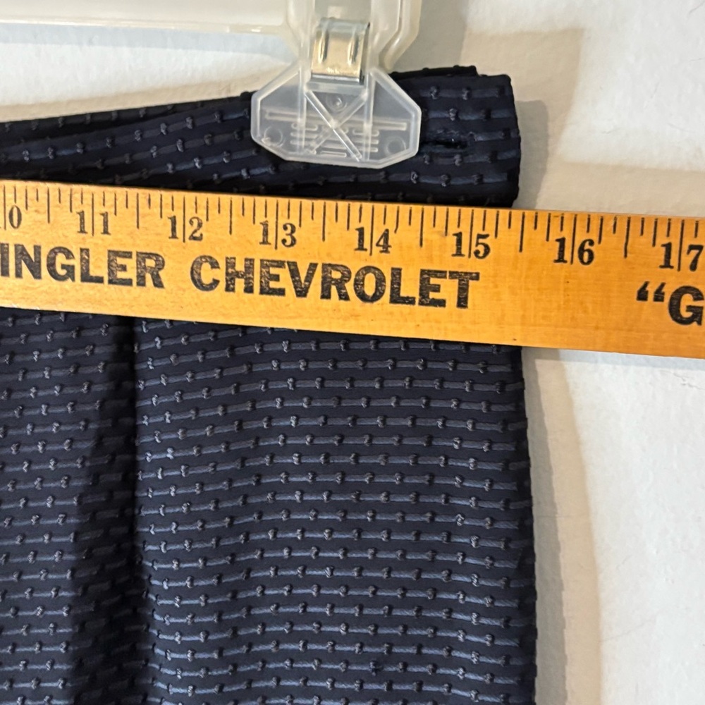 Vintage Carlisle Dress Pants Size 10 Navy Blue Side Zip Pleated Rayon Silk - Picture 7 of 9